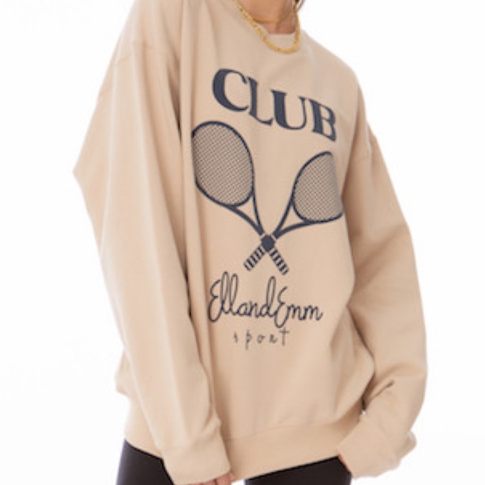Elland Emm Club Graphic Sweatshirt - Beige